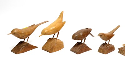 Lot 158 - A collection of 1970s carved wood bird figures