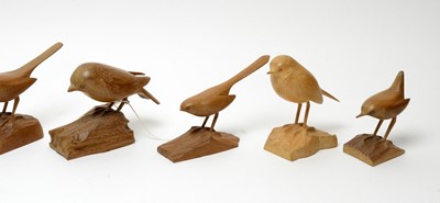 Lot 158 - A collection of 1970s carved wood bird figures