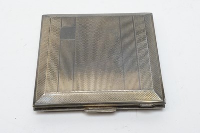 Lot 148 - A Victorian silver cigar case, and a silver mounted compact mirror
