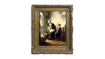 Lot 1133 - Bernard de Hoog - Nursing by the Window | oil