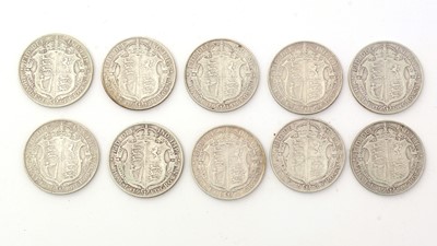 Lot 843 - Ten George V half-crowns