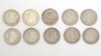 Lot 846 - Ten George V half-crowns