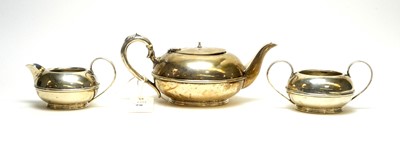 Lot 78 - A three piece silver tea service, by G Bryan & Co