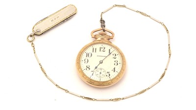 Lot 575 - South Bend Watch Co for Studebaker: a 10k gold filled Railroad Model manual-wind pocket watch