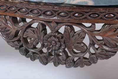 Lot 968 - A decorative late 19th Century Anglo-Indian carved hardwood two seater sofa