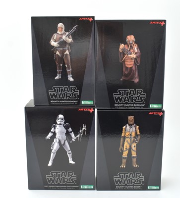 Lot 337 - A collection of Art FX Plus Star Wars 1/10 Scale Pre Painted Model Kits.