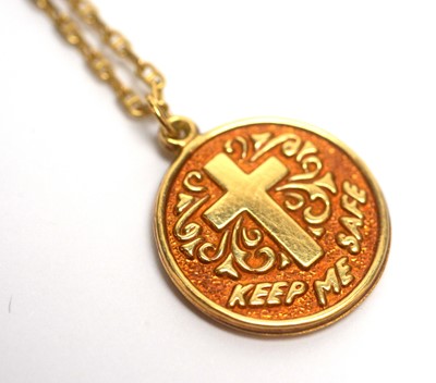 Lot 94 - A  Greek key motif bracelet; cufflinks; and a pendant on chain