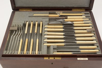 Lot 351 - A George V silver canteen of flatware and cutlery; and other items