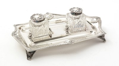 Lot 166 - A late Victorian silver inkstand