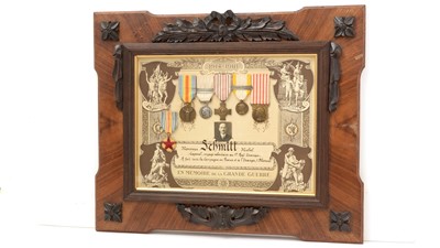 Lot 1032 - A group of French First World War medals, awarded to Corporal Michel Schmitt