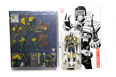 Lot 389 - Mezcotoyz ONE 12 Collective 2000AD Judge Dredd 1/12th scale collectible figure and another.