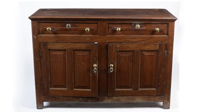 Lot 1366 - A Georgian oak dresser base