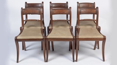 Lot 1378 - A set of six Regency mahogany dining chairs