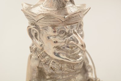 Lot 138 - A Victorian cast silver figural mustard pot