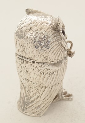 Lot 52 - A Victorian silver figural mustard pot; together with an unmarked, mouse terminal spoon