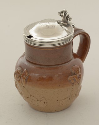 Lot 434 - A Victorian Doulton Lambeth stoneware mustard pot
