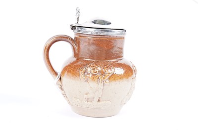 Lot 434 - A Victorian Doulton Lambeth stoneware mustard pot
