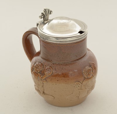 Lot 434 - A Victorian Doulton Lambeth stoneware mustard pot