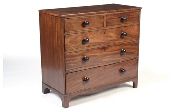 Lot 1381 - A Georgian inlaid mahogany chest of drawers