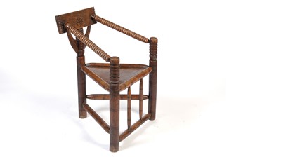 Lot 1383 - Manner of John Starkey: an oak turner's chair