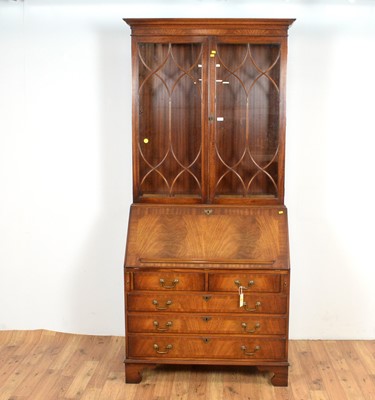 Lot 45 - A good quality Georgian style mahogany bureau bookcase