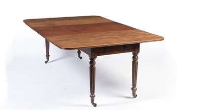 Lot 1391 - An unusual late Georgian mahogany extending Pembroke dining table