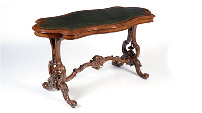 Lot 1394 - A Victorian burr walnut centre/writing table