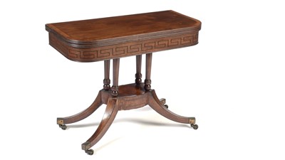 Lot 1397 - A Regency inlaid mahogany and rosewood crossbanded card table