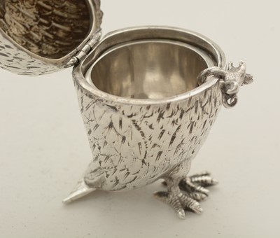 Lot 59 - A Victorian silver figural mustard pot; and spoon with a mouse terminal
