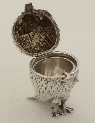 Lot 59 - A Victorian silver figural mustard pot; and spoon with a mouse terminal