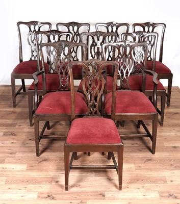 Lot 25 - A set of ten George III style mahogany dining chairs
