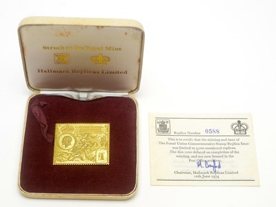 Lot 951 - Royal Mint for Hallmarks Replica Limited Postal Union Congress replica £1 stamp
