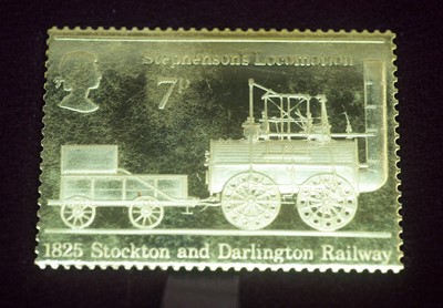 Lot 967 - Hallmarks Replica Limited Passenger Railway 150th Anniversary stamp replica