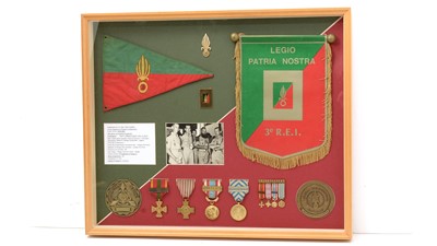 Lot 1042 - A display of medals and effects awarded to Legionnaire de 1re classe Alain Gambiez