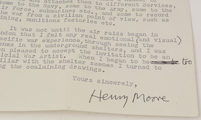 Lot 781 - Henry Moore (1898-1986): a signed typed letter
