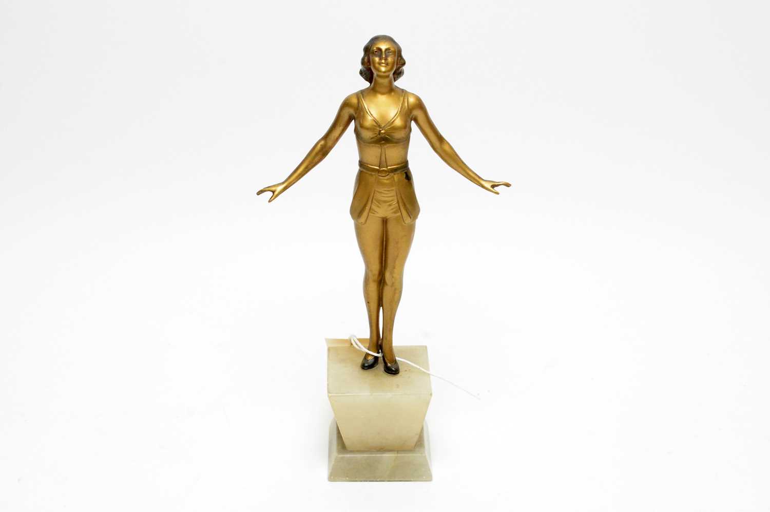 Lot 202 - An Art Deco bronzed spelter figure of a lady