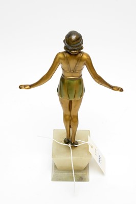 Lot 202 - An Art Deco bronzed spelter figure of a lady