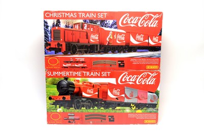 Lot 14 - Hornby 00-gauge Coca-Cola Christmas Train Set, and Summer Train Set, both boxed.