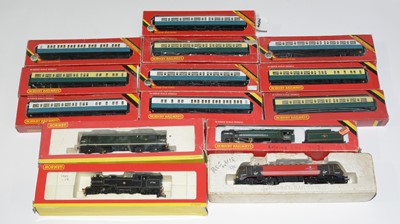 Lot 58 - Fourteen Hornby 00-gauge locomotives, rolling stock and tenders