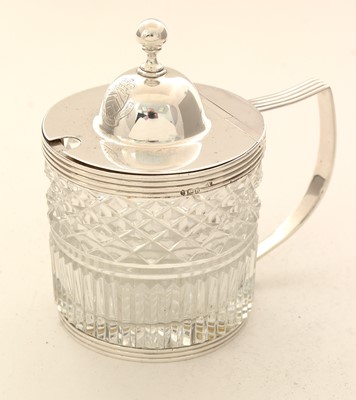Lot 69 - A George III silver-mounted cut-glass mustard pot