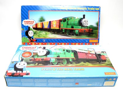 Lot 19 - Two boxed Hornby 'Thomas & Friends' Percy electric train sets