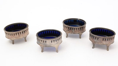 Lot 192 - A set of four George III silver salts