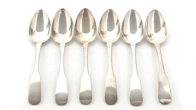 Lot 322 - A set of six Scottish provincial silver tablespoons