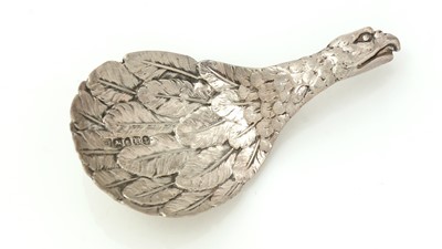 Lot 363 - A rare Victorian silver “eagles wing” caddy spoon