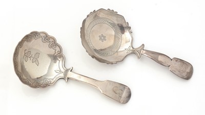 Lot 375 - A George III silver caddy spoon; and another