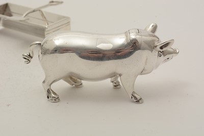 Lot 128 - A late Victorian novelty silver mustard pot; and other items