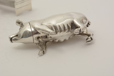 Lot 128 - A late Victorian novelty silver mustard pot; and other items
