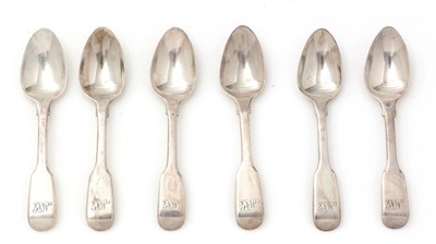 Lot 332 - A rare set of six George IV silver miniature or tradesman’s sample spoons