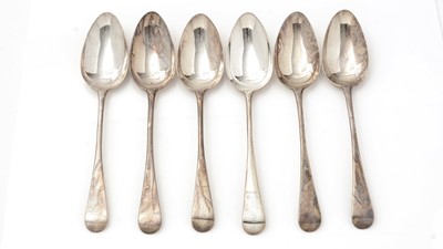 Lot 334 - A set of six Scottish provincial silver tablespoons