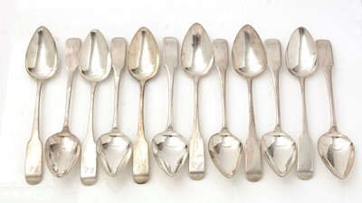 Lot 335 - A set of twelve Scottish provincial silver dessert spoons